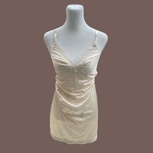 Union Made Slip Dress | Cream Lace Cami | Size S | Vintage
